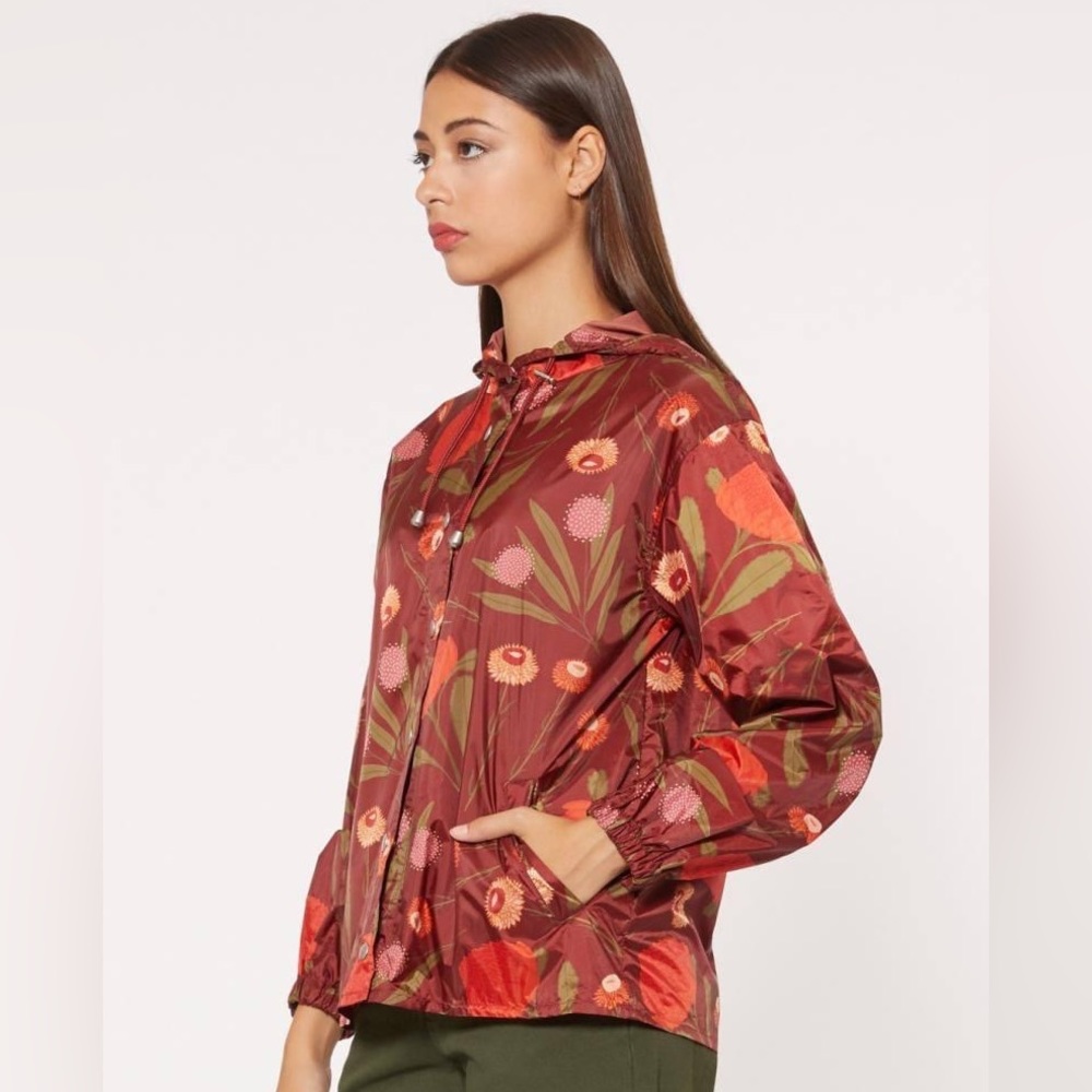 Princess Highway maroon floral rain jacket